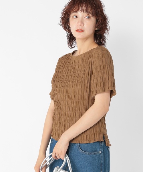 studio CLIP（スタディオクリップ）の「ボートネックシャーリングTブラウス（シャツ/ブラウス・レディース・ブラウン/ライトグリーン/オフホワイト/ブラック・FREE）」の16枚目の写真