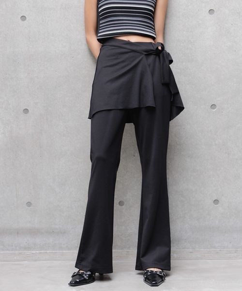 PAGEBOY（ページボーイ）の「ポンチスカートレイヤードパンツ（その他パンツ・レディース・ブラック/チャコールグレー・FREE）」の8枚目の写真