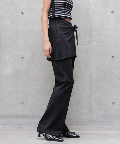 PAGEBOY（ページボーイ）の「ポンチスカートレイヤードパンツ（その他パンツ・レディース・ブラック/チャコールグレー・FREE）」の9枚目の写真