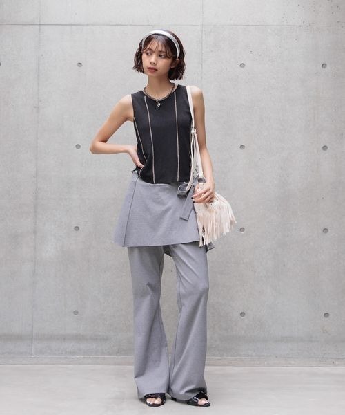 PAGEBOY（ページボーイ）の「ポンチスカートレイヤードパンツ（その他パンツ・レディース・ブラック/チャコールグレー・FREE）」の14枚目の写真