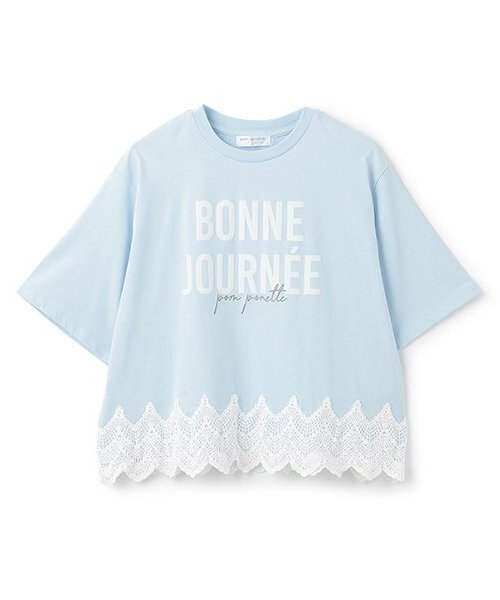 pom ponette Tシャツ セール】【接触冷感】レース使いTシャツ（Tシャツ/カットソー）｜pom