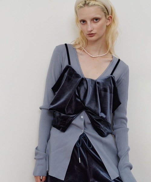 ラベルエチュード　BIGリボンモチーフビスチェ　グレー　美品 ラベルエチュード BIGリボンモチーフビスチェ グレー 美品