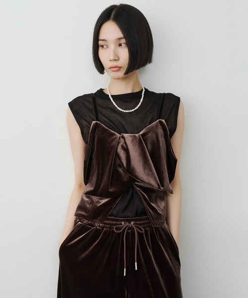 LA BELLE ETUDE（ラベルエチュード）の「BIGベロアリボンモチーフビスチェ（その他トップス・レディース・ブラック/グレー/ブラウン・FREE）」の5枚目の写真
