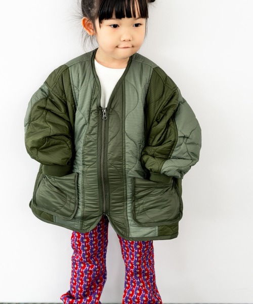 LOWRYS FARM（ローリーズファーム）の「キルティングブルゾン　497141（ブルゾン・キッズ・アイボリー/ブラック/カーキ・110cm/120cm/130cm/140cm/150cm）」の1枚目の写真