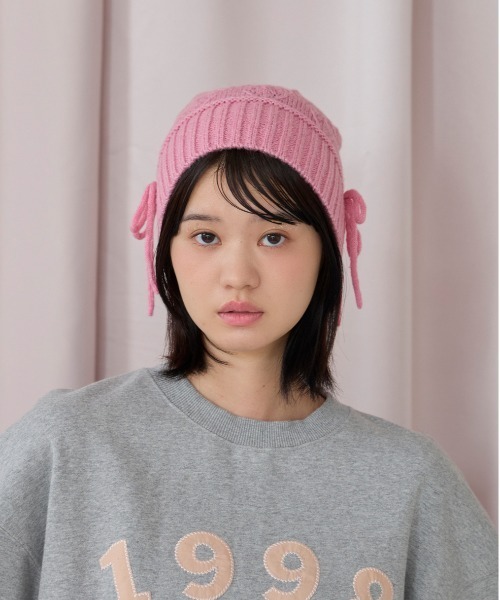 kaorinomori（カオリノモリ）の「kaorinomori ラメルニット ジェム / カオリノモリ（ニットキャップ/ビーニー・レディース・ブラック/ピンク/ホワイト・FREE）」の3枚目の写真