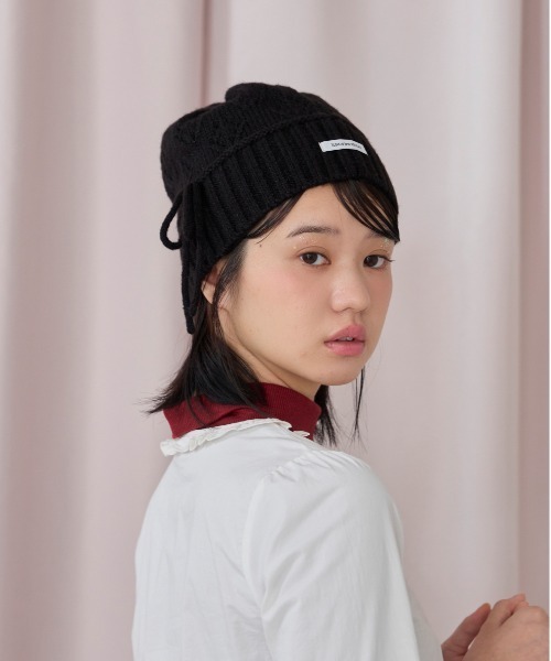 kaorinomori（カオリノモリ）の「kaorinomori ラメルニット ジェム / カオリノモリ（ニットキャップ/ビーニー・レディース・ブラック/ピンク/ホワイト・FREE）」の8枚目の写真