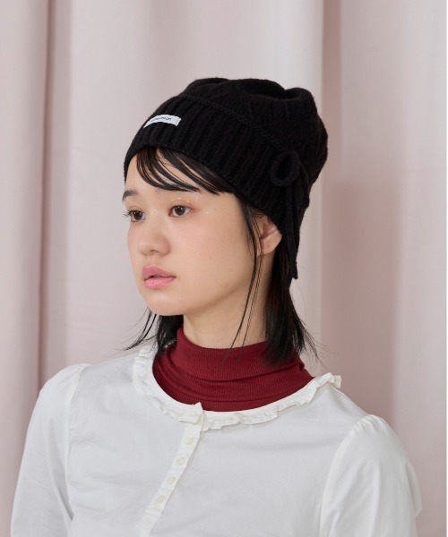 kaorinomori（カオリノモリ）の「kaorinomori ラメルニット ジェム / カオリノモリ（ニットキャップ/ビーニー・レディース・ブラック/ピンク/ホワイト・FREE）」の9枚目の写真