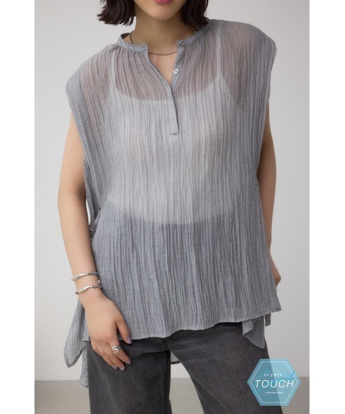 AZUL by moussy(アズールバイマウジー)の「C/T冷感 サイドベルトブラウス(シャツ/ブラウス・レディース・ブラック/オフホワイト/グレー・FREE)」の3枚目の写真