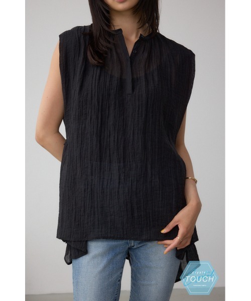 AZUL by moussy(アズールバイマウジー)の「C/T冷感 サイドベルトブラウス(シャツ/ブラウス・レディース・ブラック/オフホワイト/グレー・FREE)」の2枚目の写真