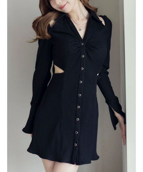 新作 EATME オープンカラーワンピース セール】オープンカラーワンピース（ワンピース）｜EATME