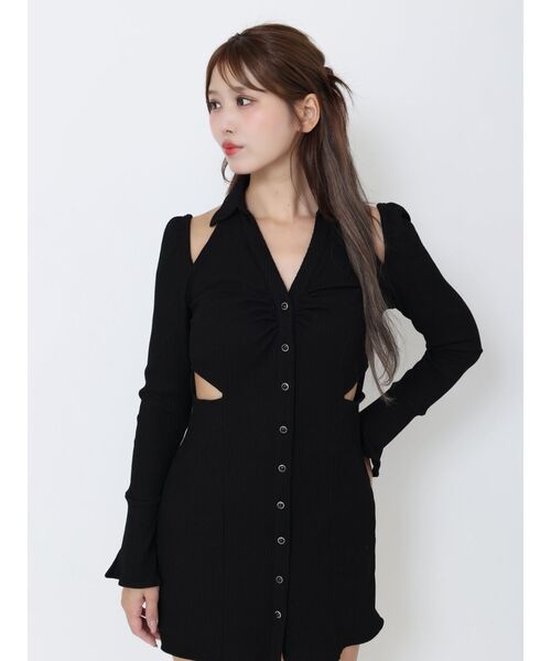 新作 EATME オープンカラーワンピースグレー オープンカラーワンピース（ワンピース）｜EATME（イートミー