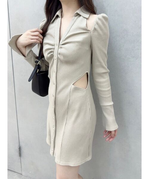 新作 EATME オープンカラーワンピースグレー 新作 EATME オープンカラーワンピースグレー EATME ワンピース