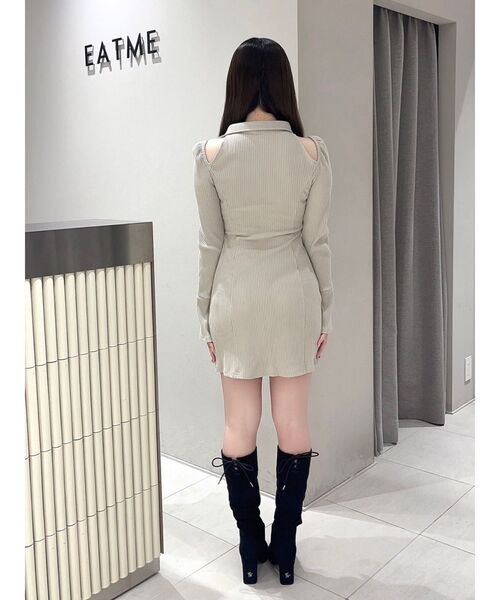 新作 EATME オープンカラーワンピースグレー オープンカラーワンピース（ワンピース）｜EATME（イートミー