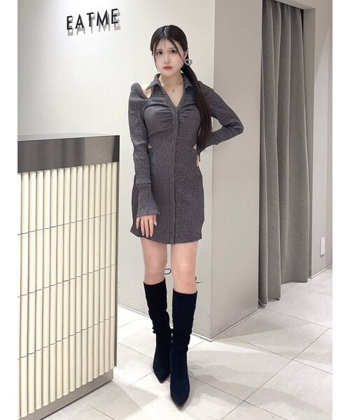 オープンカラーワンピース（ワンピース）｜EATME（イートミー