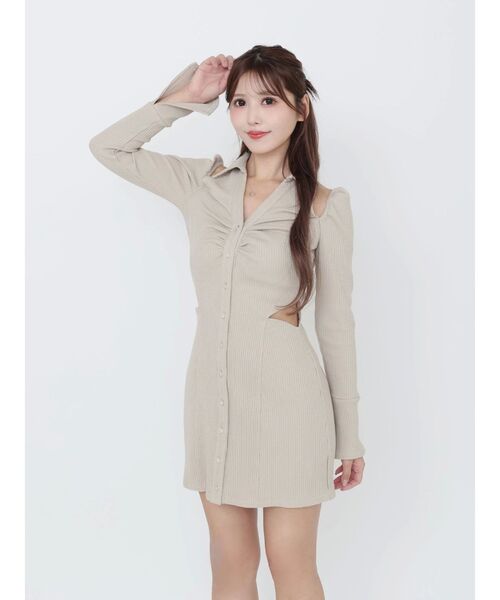 オープンカラーワンピース（ワンピース）｜EATME（イートミー）の