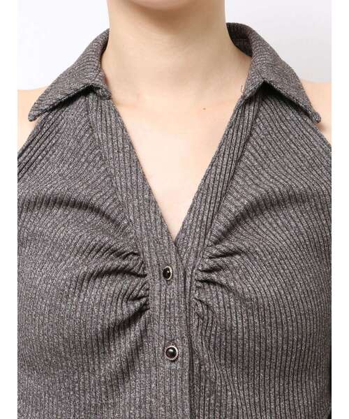 新作 EATME オープンカラーワンピースグレー オープンカラーワンピース（ワンピース）｜EATME（イートミー