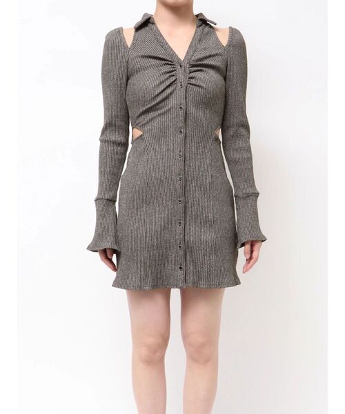 EATME（イートミー）の「オープンカラーワンピース（ワンピース・レディース・グレー/ブラック/ベージュ・FREE）」の12枚目の写真