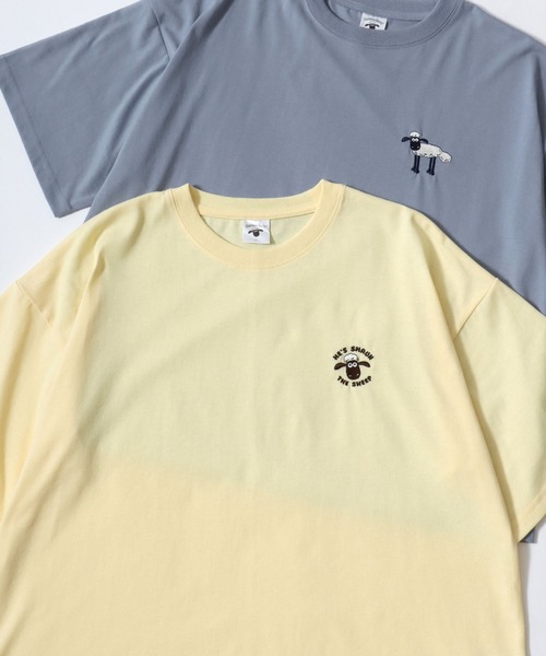 MARUKAWA（マルカワ）の「Shaun the Sheep/ひつじのショーン ワンポイント刺繍 バックプリント ポケット付き ワイドシルエット半袖Tシャツ（Tシャツ/カットソー・レディース・レッド/オフホワイト/イエロー/サックスブルー/カーキ/アッシュグレー/ネイビー/チャコール・M/L）」の7枚目の写真