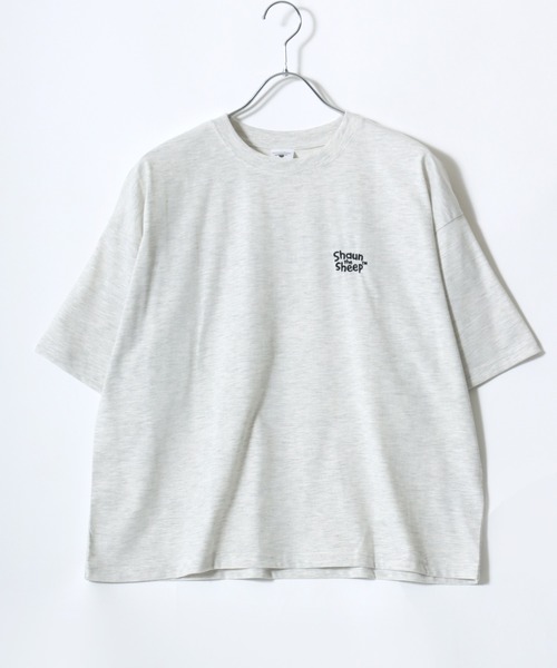 MARUKAWA（マルカワ）の「Shaun the Sheep/ひつじのショーン ワンポイント刺繍 バックプリント ポケット付き ワイドシルエット半袖Tシャツ（Tシャツ/カットソー・レディース・レッド/オフホワイト/イエロー/サックスブルー/カーキ/アッシュグレー/ネイビー/チャコール・M/L）」の17枚目の写真