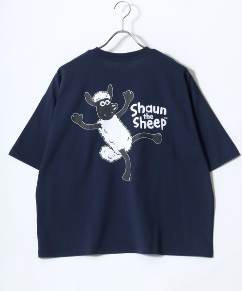 MARUKAWA（マルカワ）の「Shaun the Sheep/ひつじのショーン ワンポイント刺繍 バックプリント ポケット付き ワイドシルエット半袖Tシャツ（Tシャツ/カットソー・レディース・レッド/オフホワイト/イエロー/サックスブルー/カーキ/アッシュグレー/ネイビー/チャコール・M/L）」の22枚目の写真