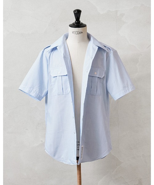 MILITARY(ミリタリー)の「実物 新品 デッドストック 米空軍 AF BLUE ショートスリーブ ドレスシャツ ラベルタグ(シャツ/ブラウス・メンズ・ライトブルー・16 1/2)」の4枚目の写真