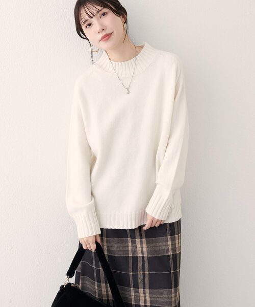 natural couture（ナチュラルクチュール）の「ウール＆リサイクルポリブレンドニットプルオーバー（ニット/セーター・レディース・サックスブルー/ピンク系その他/チャコールグレー/オフホワイト/レッド/モカ/ブラック・FREE）」の14枚目の写真