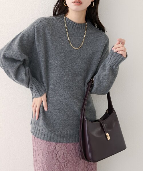 natural couture（ナチュラルクチュール）の「ウール＆リサイクルポリブレンドニットプルオーバー（ニット/セーター・レディース・サックスブルー/ピンク系その他/チャコールグレー/オフホワイト/レッド/モカ/ブラック・FREE）」の19枚目の写真