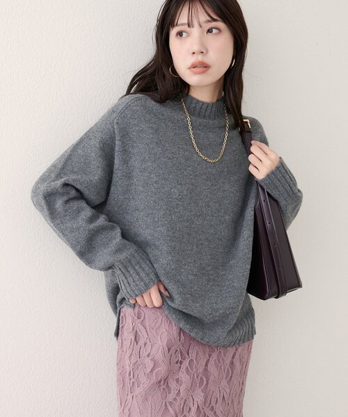 natural couture（ナチュラルクチュール）の「ウール＆リサイクルポリブレンドニットプルオーバー（ニット/セーター・レディース・サックスブルー/ピンク系その他/チャコールグレー/オフホワイト/レッド/モカ/ブラック・FREE）」の17枚目の写真