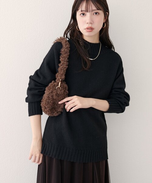 natural couture（ナチュラルクチュール）の「ウール＆リサイクルポリブレンドニットプルオーバー（ニット/セーター・レディース・サックスブルー/ピンク系その他/チャコールグレー/オフホワイト/レッド/モカ/ブラック・FREE）」の22枚目の写真