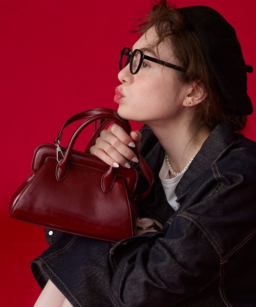 セール】【BONLECILL Marche】がま口ボストンバッグ/ショルダーバッグ