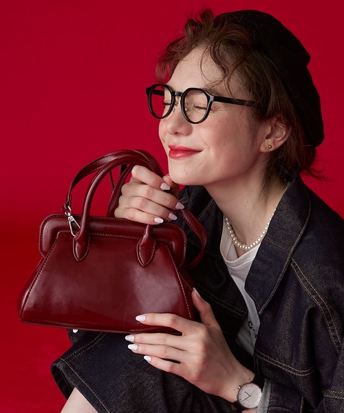 BONLECILL Marche(ボンルシールマルシェ)の「【BONLECILL Marche】がま口ボストンバッグ/ショルダーバッグ(ボストンバッグ・レディース・ブラウン/ワイン/ブラック・FREE)」の13枚目の写真