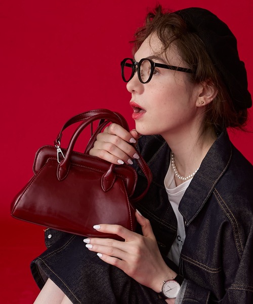 BONLECILL Marche(ボンルシールマルシェ)の「【BONLECILL Marche】がま口ボストンバッグ/ショルダーバッグ(ボストンバッグ・レディース・ブラウン/ワイン/ブラック・FREE)」の14枚目の写真