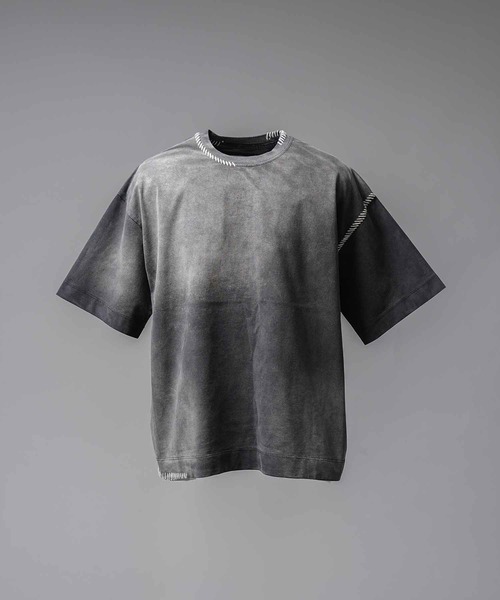 MAISON SPECIAL(メゾンスペシャル)の「《UNISEX》Over-Dye Embroidery Prime-Over Stitch Design T-Shirt/オーバーダイエンブロイダリープライムオーバーステッチデザインTシャツ【MAISON SPECIAL/メゾンスペシャル】(Tシャツ/カットソー・メンズ・ブラック/ラベンダー・0/1/2)」の8枚目の写真