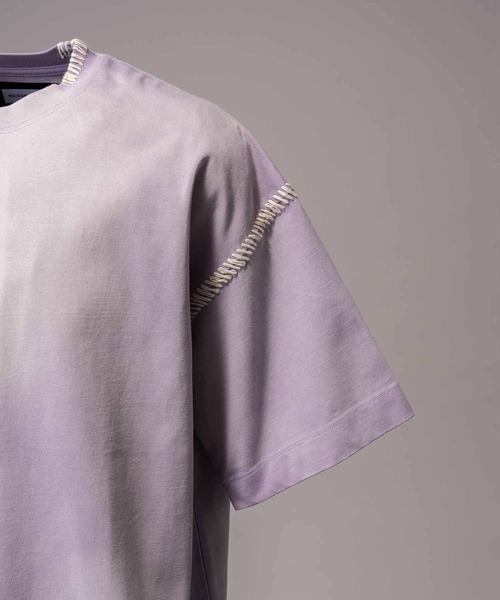 MAISON SPECIAL(メゾンスペシャル)の「《UNISEX》Over-Dye Embroidery Prime-Over Stitch Design T-Shirt/オーバーダイエンブロイダリープライムオーバーステッチデザインTシャツ【MAISON SPECIAL/メゾンスペシャル】(Tシャツ/カットソー・メンズ・ブラック/ラベンダー・0/1/2)」の13枚目の写真