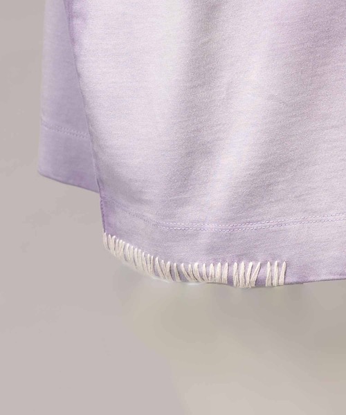 MAISON SPECIAL(メゾンスペシャル)の「《UNISEX》Over-Dye Embroidery Prime-Over Stitch Design T-Shirt/オーバーダイエンブロイダリープライムオーバーステッチデザインTシャツ【MAISON SPECIAL/メゾンスペシャル】(Tシャツ/カットソー・メンズ・ブラック/ラベンダー・0/1/2)」の15枚目の写真
