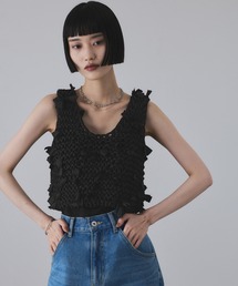 アダムエロペ　ニットベスト　ブラック×ホワイト　ノースリーブ　カットソートップス ADAM ET ROPE'｜アダムエロペのトップス（袖なし）通販 - ZOZOTOWN