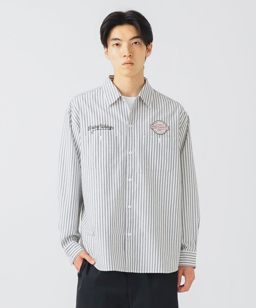 BEAMS HEART(ビームスハート)の「GMS ビッグシルエット ワークシャツ(シャツ/ブラウス・メンズ・ホワイト/ブルー・LARGE/MEDIUM/SMALL)」の1枚目の写真