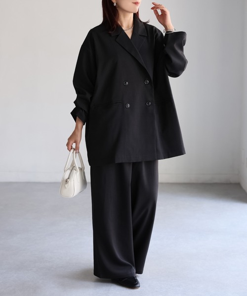 ダブルジャケット+ワイドパンツセットアップ