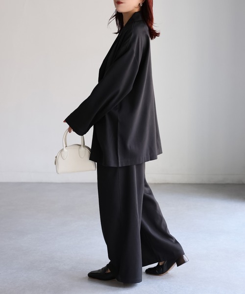 Riberry（リベリー）の「ダブルジャケット+ワイドパンツセットアップ（セットアップ・レディース・チャコールグレー/ブラック/ブラウン・FREE）」の22枚目の写真