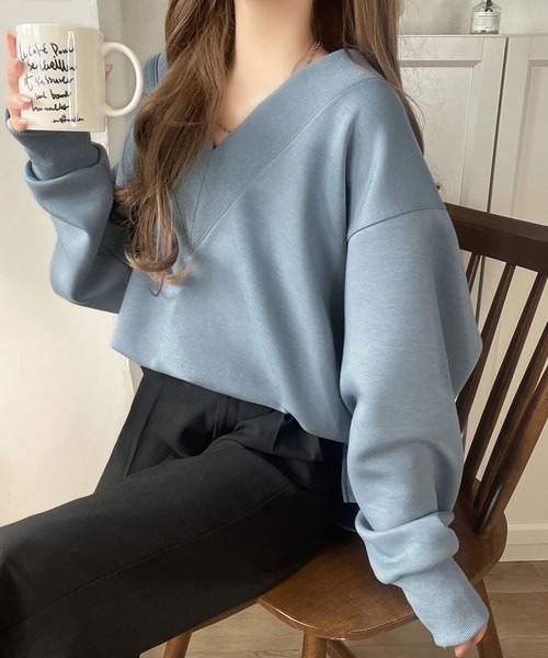 hysteric グレー Vネック長袖カットソー セール】「大人の余裕感」をまとえる！Vネックダンボールカットソー