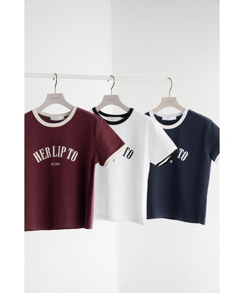 トップス herlipto Urban Basic Ringer Tee Her lip to tシャツ Urban Basic Ringer Tee レディース