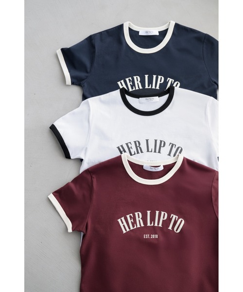 トップス herlipto Urban Basic Ringer Tee Her lip to tシャツ Urban Basic Ringer Tee レディース