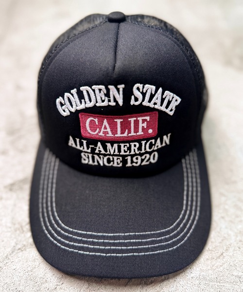 CALIFORNIA OUTFITTERS(カリフォルニア アウトフィッターズ)の「7E19 CALIF ロゴメッシュキャップ ツートン(キャップ・メンズ・ブラック/ホワイト・ONESIZE)」の6枚目の写真