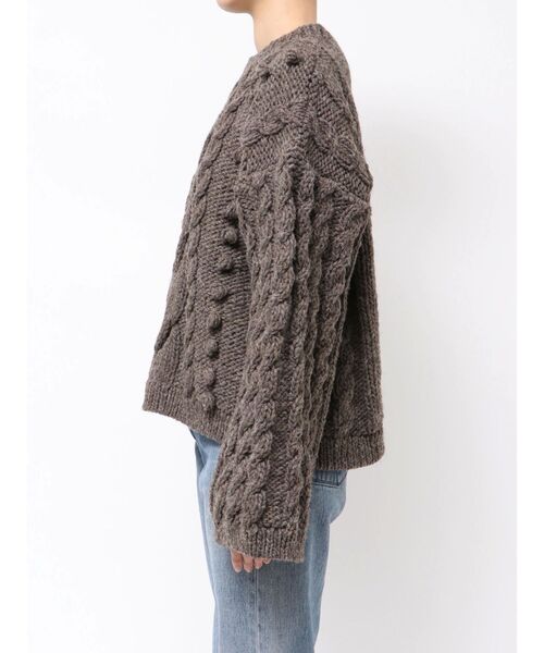Ungrid(アングリッド)の「ルーズスリーブケーブルニット(ニット/セーター・レディース・ブラウン/アイボリー・FREE)」の14枚目の写真