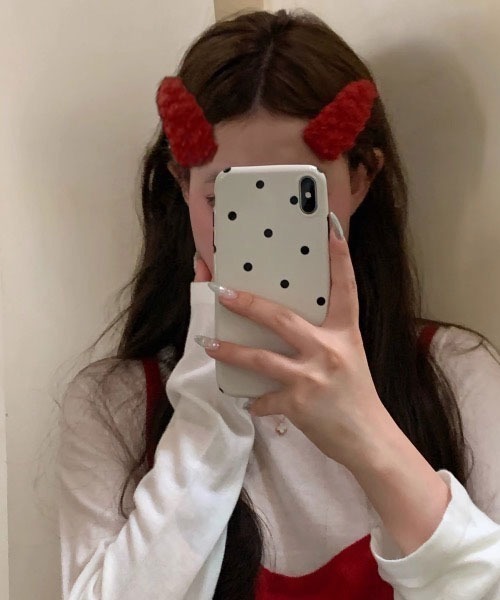 SHEPP(シープ)の「2P もこもこヘアピン(ヘアピン・レディース・ピンク/レッド/ホワイト/ブラウン・F)」の4枚目の写真