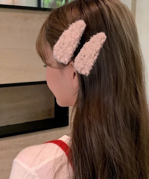 SHEPP(シープ)の「2P もこもこヘアピン(ヘアピン・レディース・ピンク/レッド/ホワイト/ブラウン・F)」の1枚目の写真