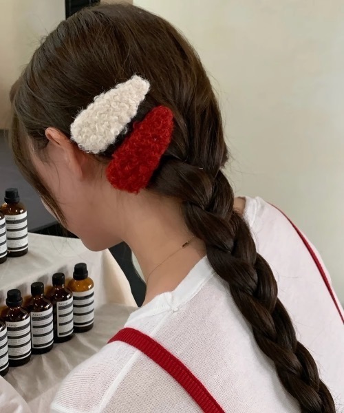 SHEPP(シープ)の「2P もこもこヘアピン(ヘアピン・レディース・ピンク/レッド/ホワイト/ブラウン・F)」の6枚目の写真