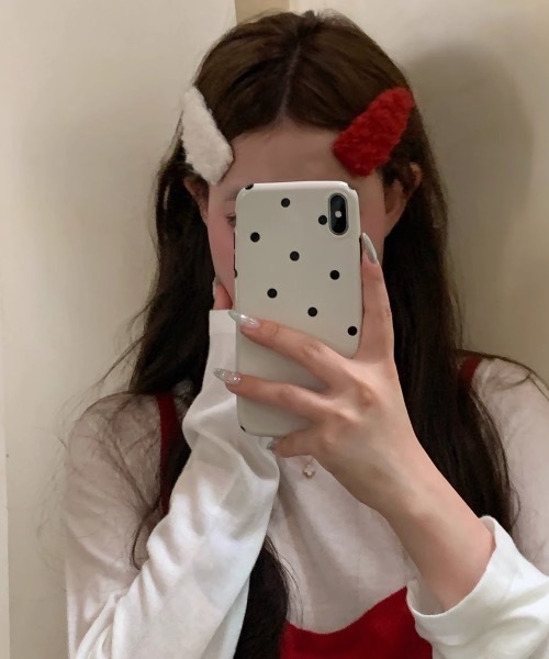 SHEPP(シープ)の「2P もこもこヘアピン(ヘアピン・レディース・ピンク/レッド/ホワイト/ブラウン・F)」の7枚目の写真