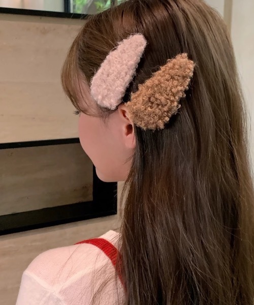 SHEPP(シープ)の「2P もこもこヘアピン(ヘアピン・レディース・ピンク/レッド/ホワイト/ブラウン・F)」の5枚目の写真