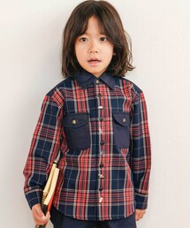 SLAP SLIP | 【お揃い】ツイル胸ポケットチェックシャツ(80~130cm)(シャツ/ブラウス)